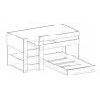 Low height loft bed with transverse lower bed